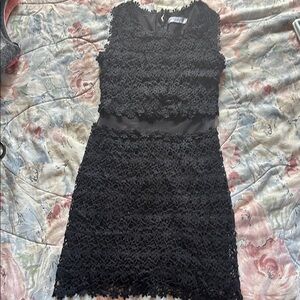 Elegant Black Tiered V-Neck Mini Dress Cocktail